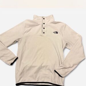 The North Face Off-White Fleece Jacket with Black Accents
